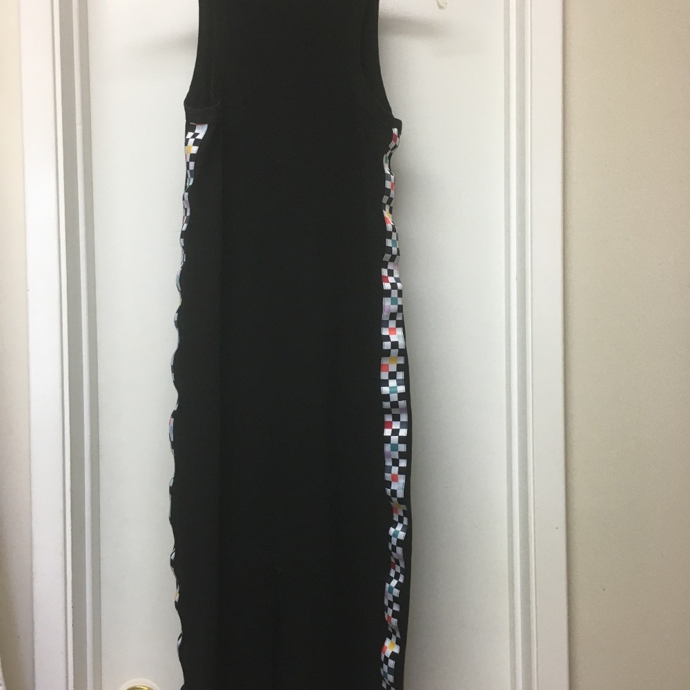 VANS Black Checkered Side Sleeveless Midi Tank Dress - Picture 10 of 14